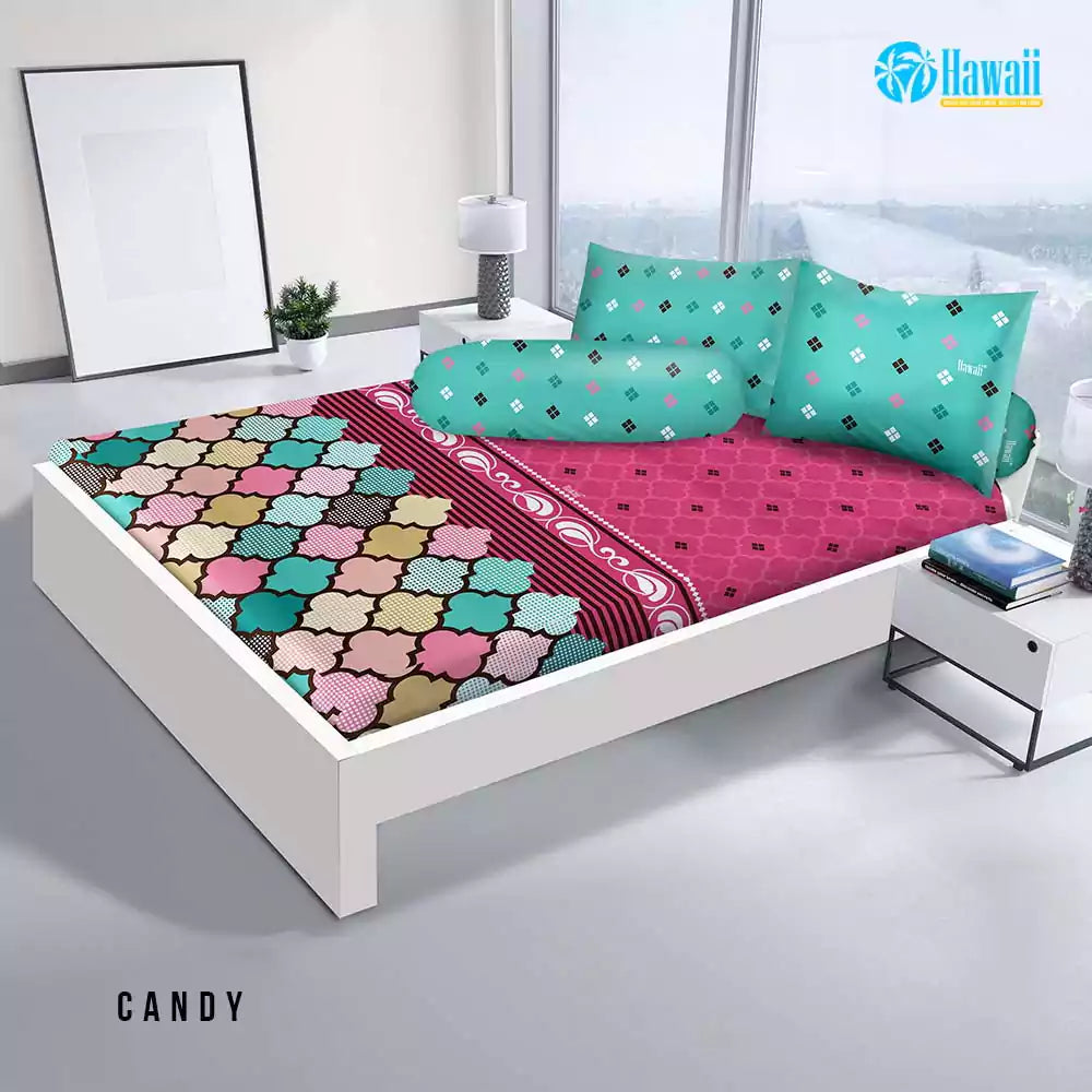 Sprei Hawaii Fitted - Candy - My Love Bedcover
