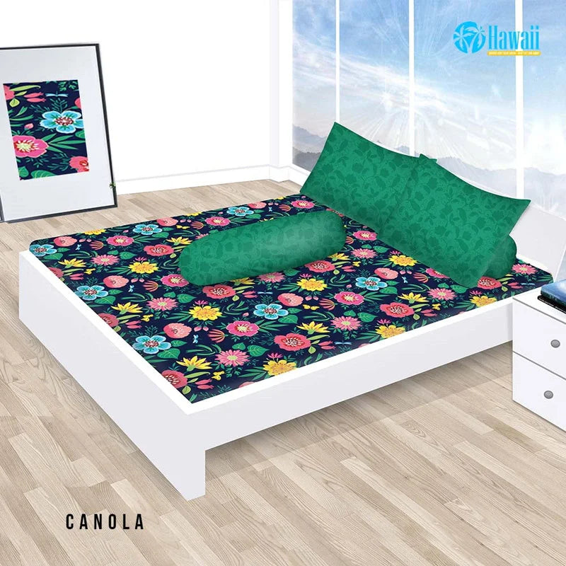 Sprei Hawaii Fitted - Canola - My Love Bedcover