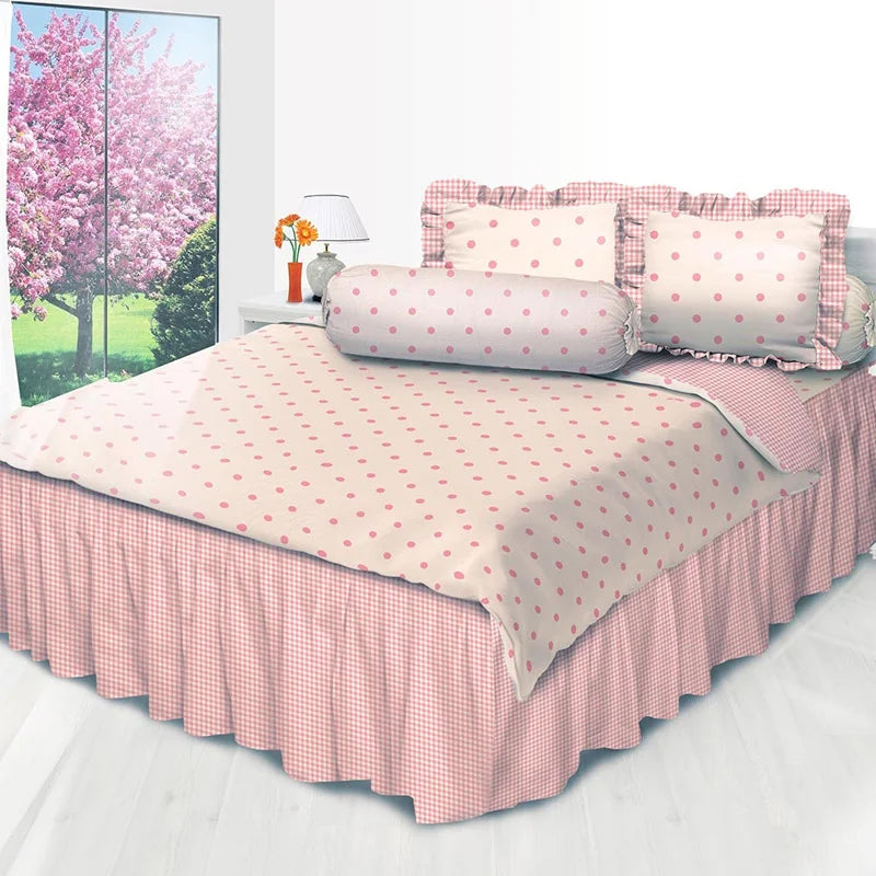 Bed Cover My Love Rumbai - Pink Polka - My Love Bedcover