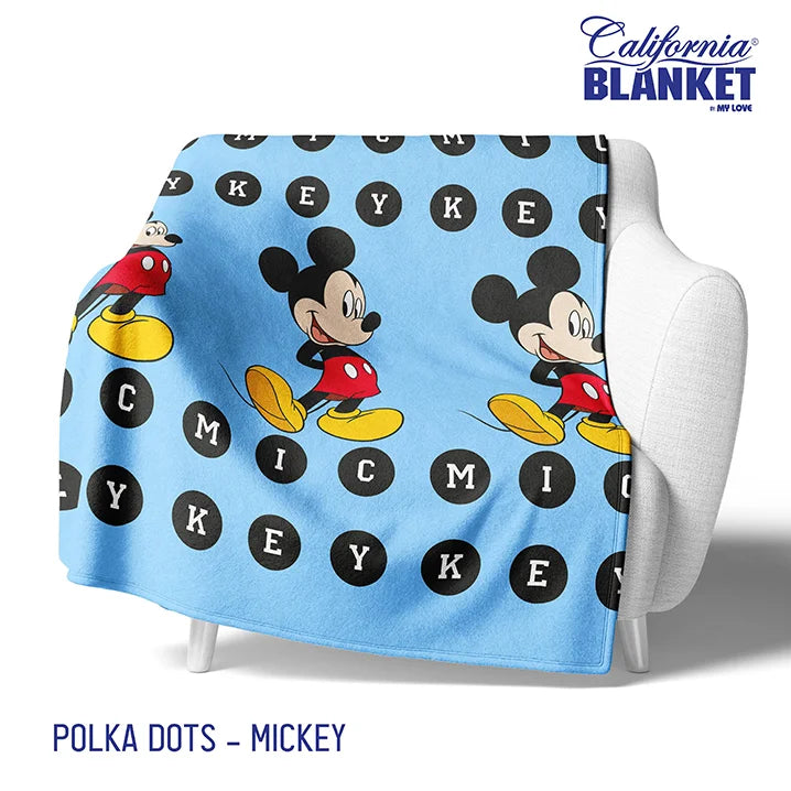 Selimut California - Polka Dots / Mickey - My Love Bedcover