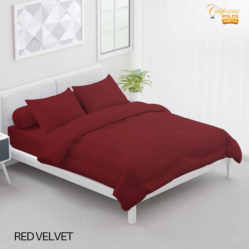 Bed Cover California Polos Fitted - Red Velvet - My Love Bedcover