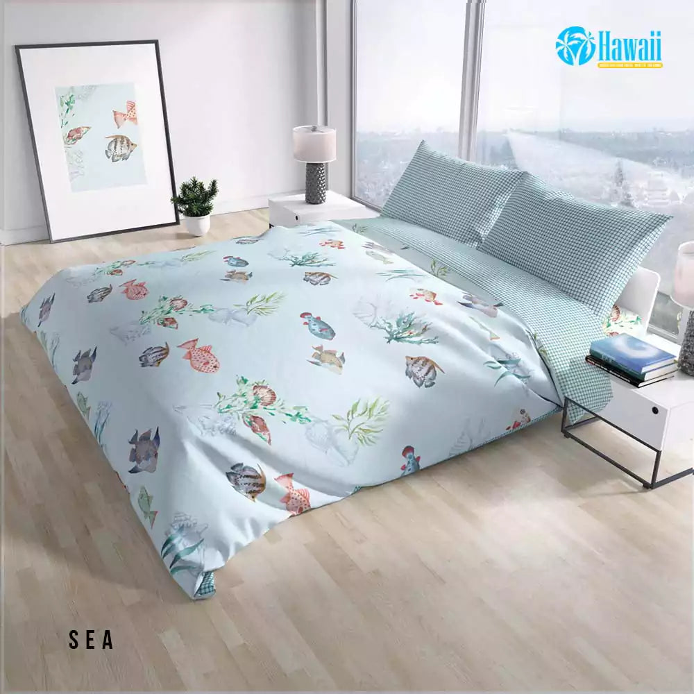 Bed Cover Hawaii Fitted - Sea - My Love Bedcover