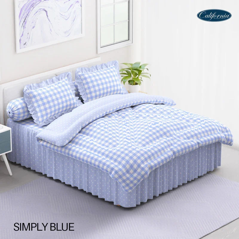 Bed Cover California Rumbai - Simply Blue - My Love Bedcover
