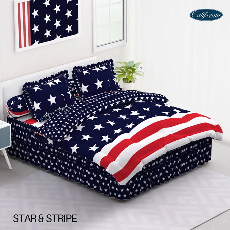 Bed Cover California Rumbai - Star & Stripe - My Love Bedcover