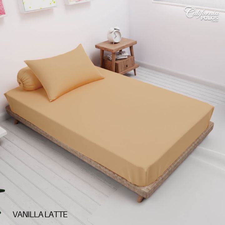 Sprei California Polos Fitted - Vanilla Latte - My Love Bedcover