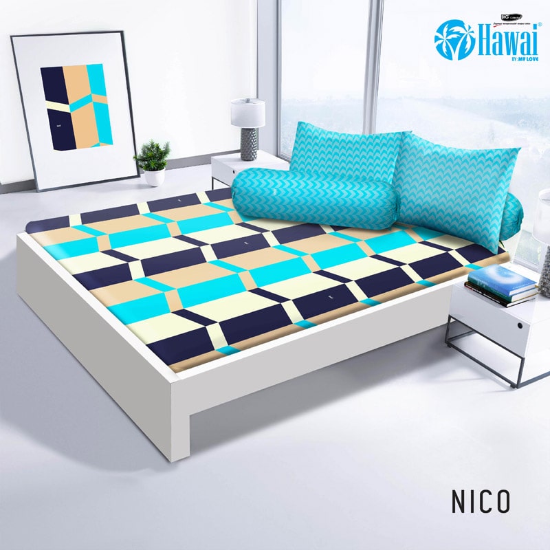 Sprei Hawaii Fitted - Nico - My Love Bedcover