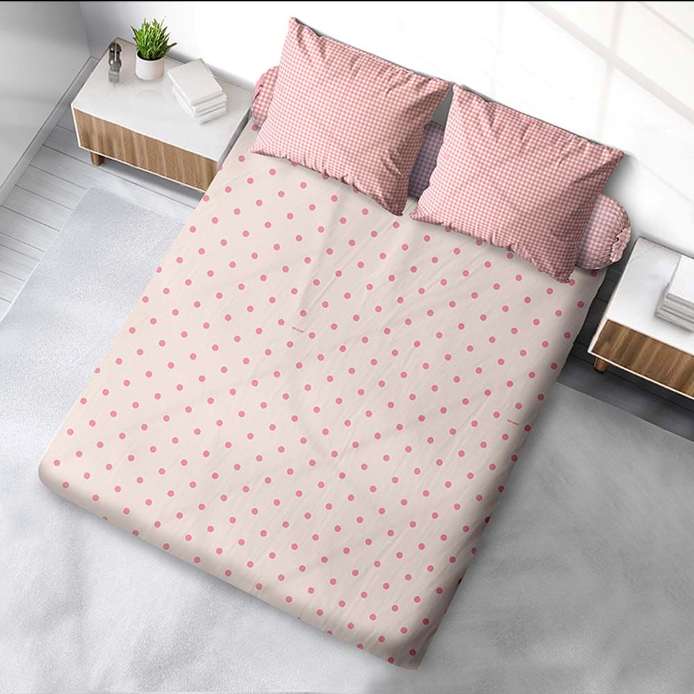 Sprei My Love Fitted - Pink Polka