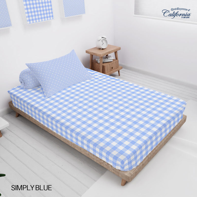 Sprei California Fitted - Simply Blue - My Love Bedcover