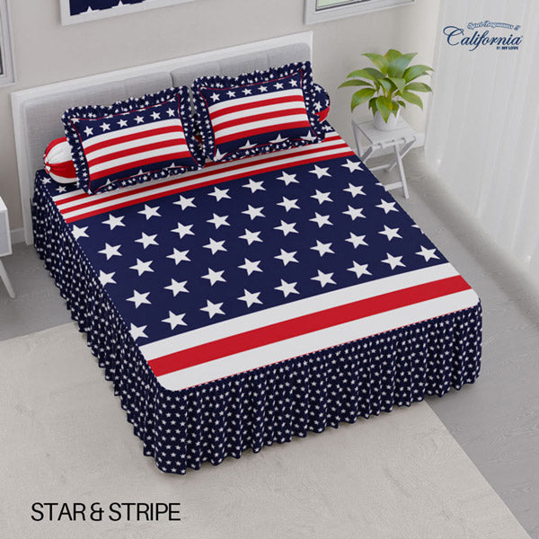 Sprei California Rumbai - Star & Stripe - My Love Bedcover