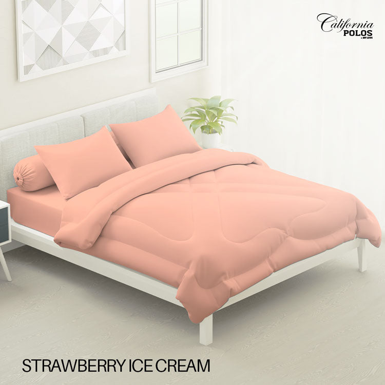 Bed Cover California Polos Fitted - Strawberry Ice Cream - My Love Bedcover