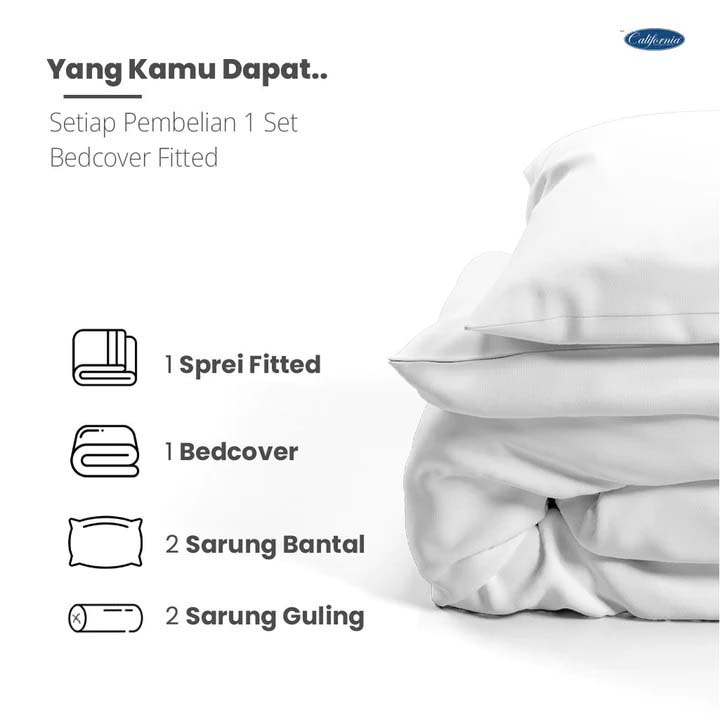 Kelengkapan Bed Cover California Fitted - Vicenzo - My Love Bedcover