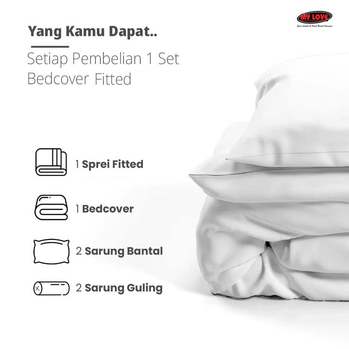 Kelengkapan Bed Cover My Love Fitted - Magani - My Love Bedcover