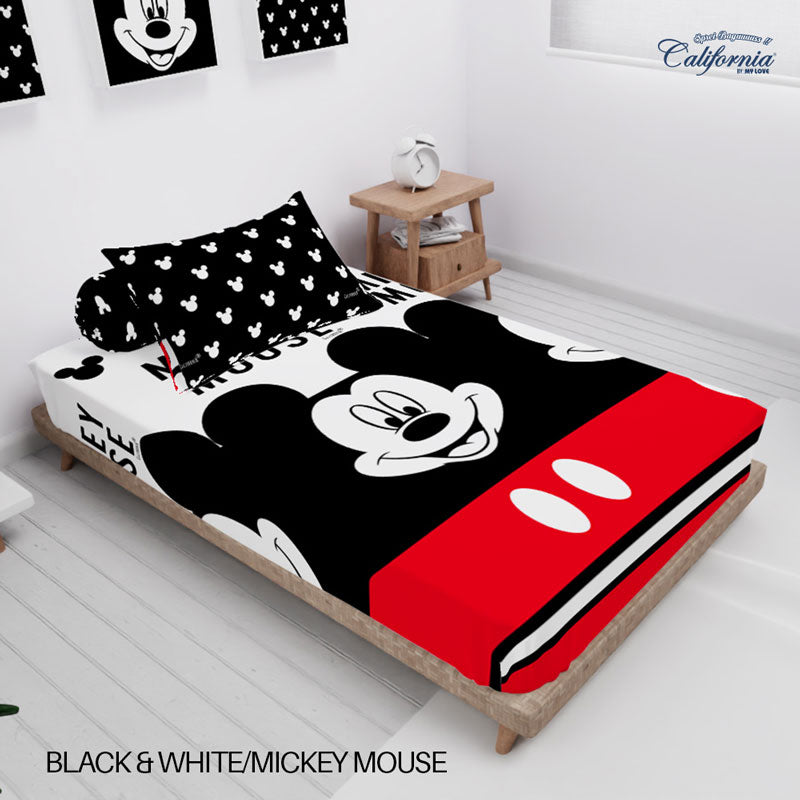 Sprei California Fitted - Black & White - My Love Bedcover