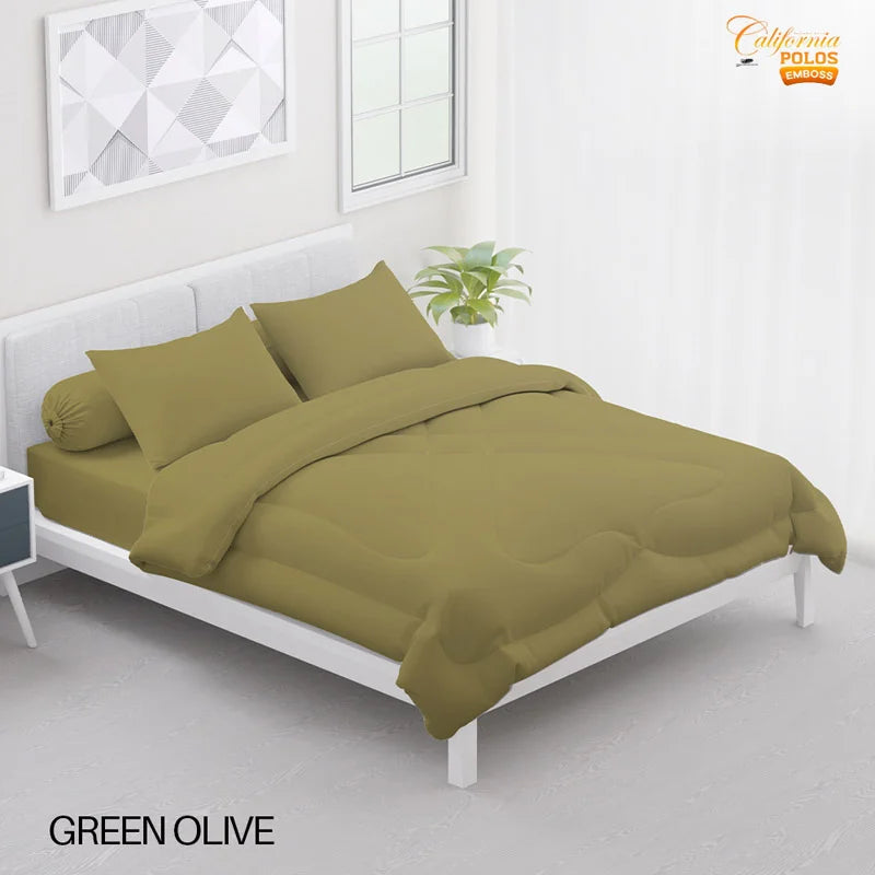 Bed Cover California Polos Fitted - Green Olive - My Love Bedcover