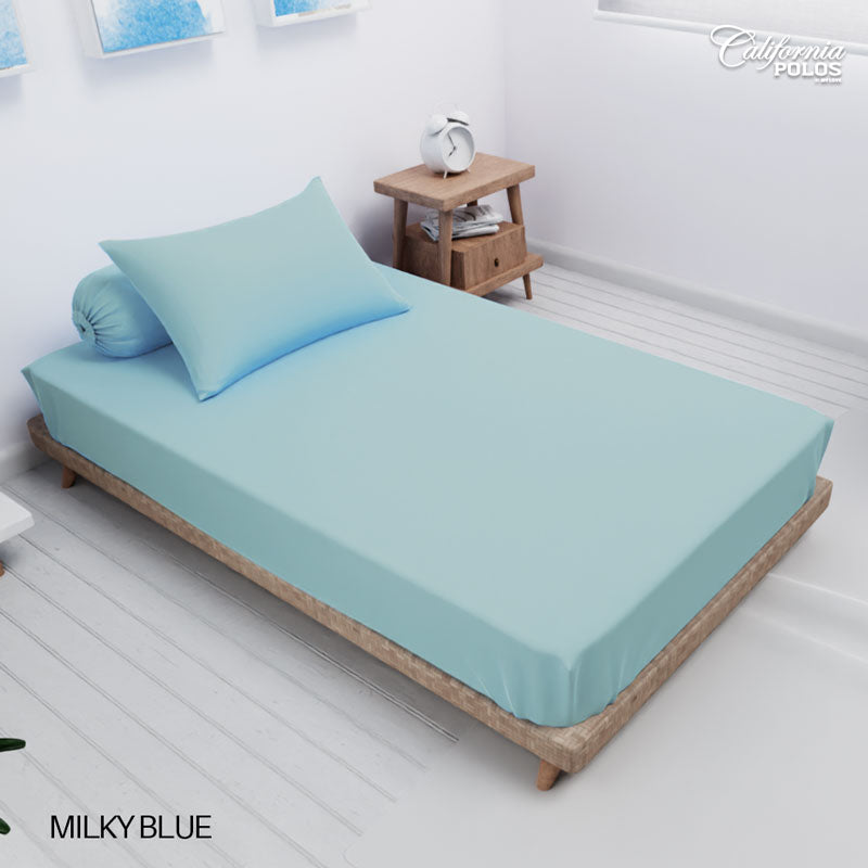 Sprei California Polos Fitted - Milky Blue