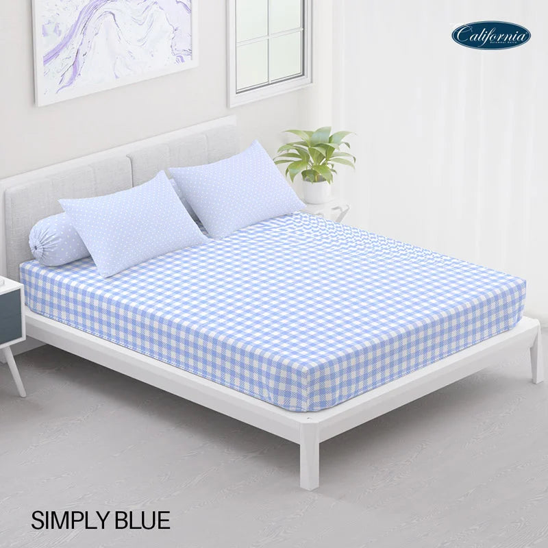 Sprei California Fitted - Simply Blue - My Love Bedcover