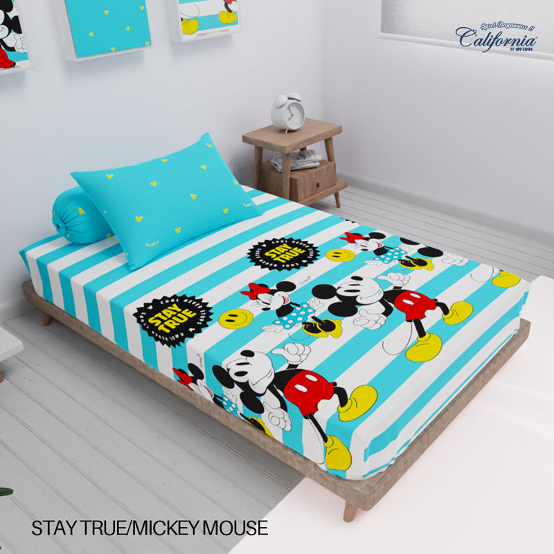 Sprei California Fitted - Stay True/Mickey Minnie - My Love Bedcover