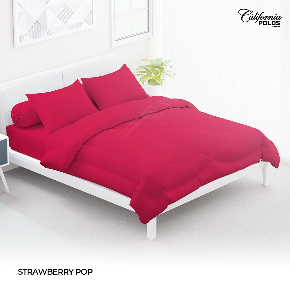 Bed Cover California Polos Fitted - Strawberry Pop - My Love Bedcover