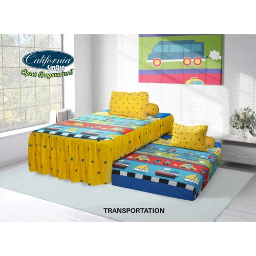 Sprei California Single Duo - Transportation - My Love Bedcover