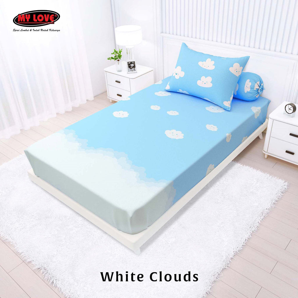 Sprei My Love Single - White Cloud - My Love Bedcover