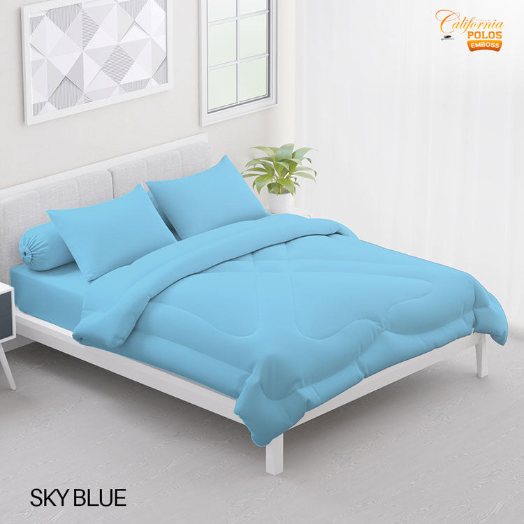 Bed Cover California Polos Fitted -  Sky Blue - My Love Bedcover