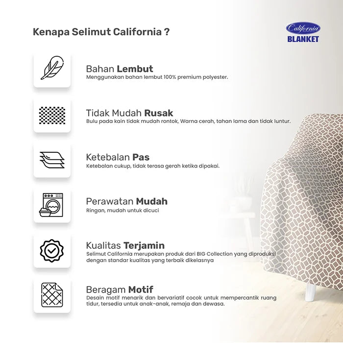 Selimut California - Kalandra - My Love Bedcover