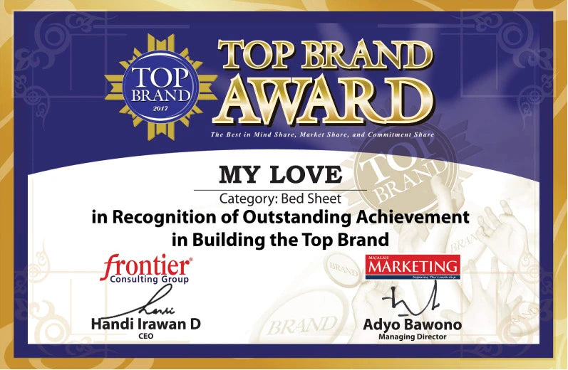 Penghargaan Top Brand dianugerahkan untuk koleksi My Love Bedcover