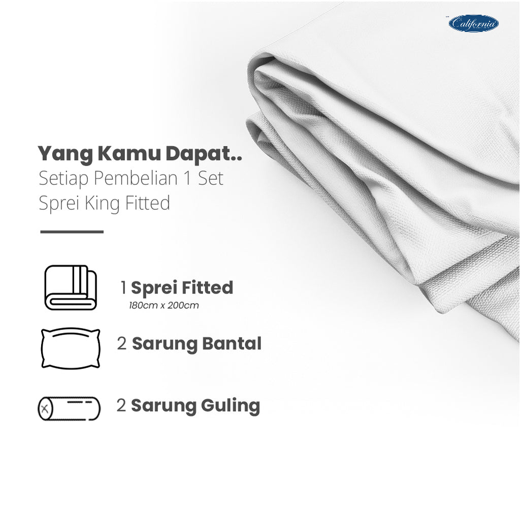 Sprei California Fitted - Delvin Blue - My Love Bedcover