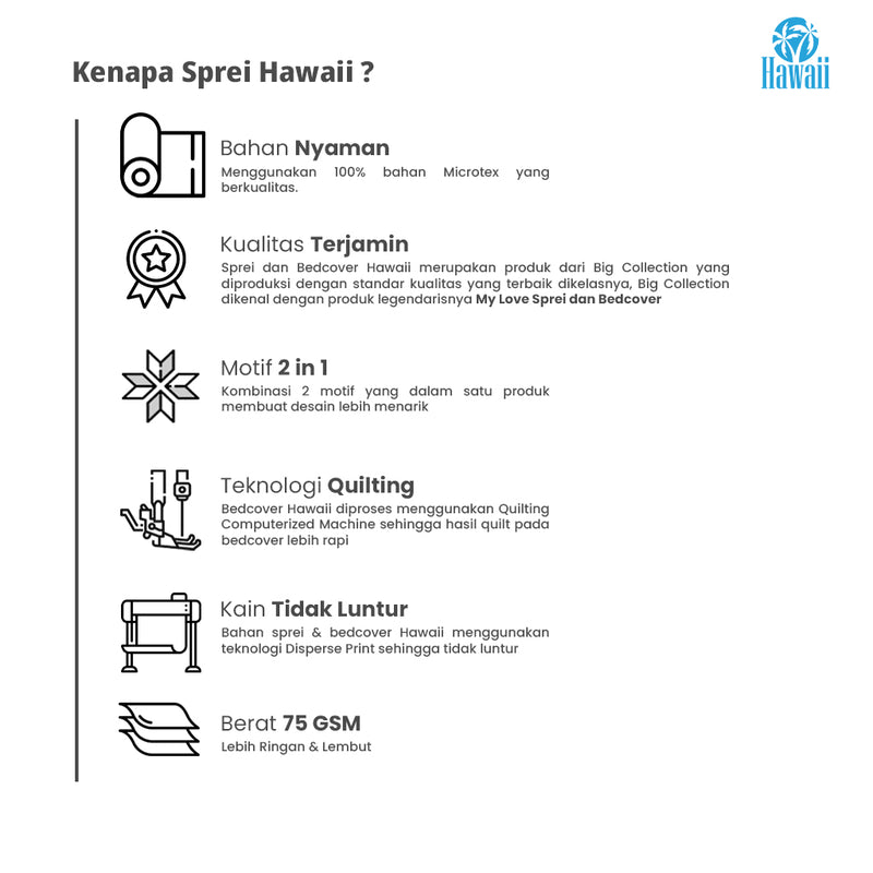 Sprei Hawaii Fitted - Danzel