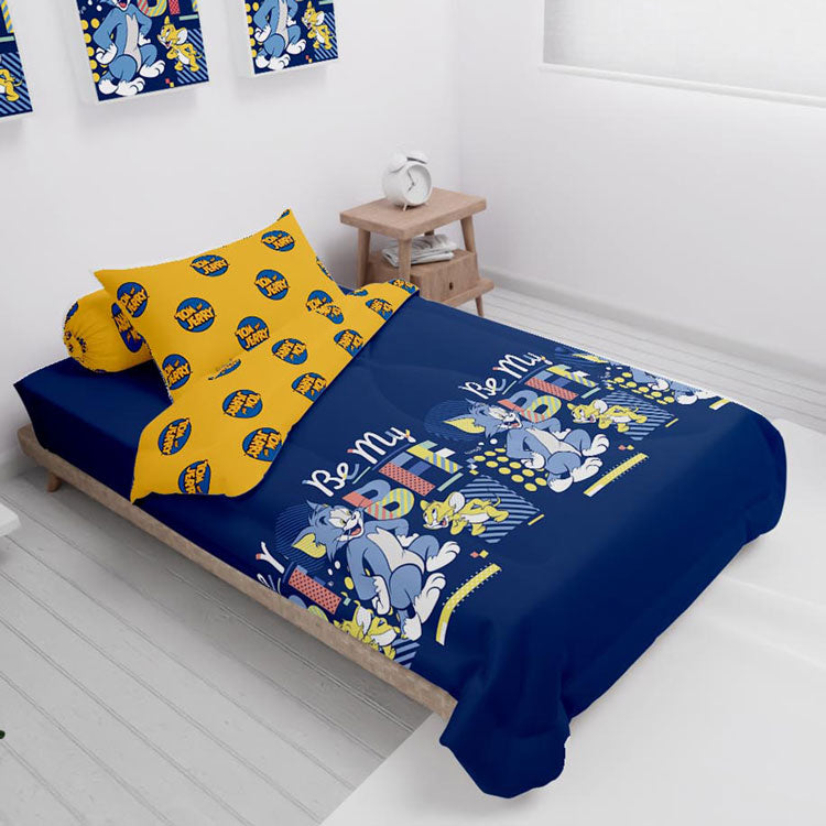 Bed Cover California Fitted - Be My Bff/ Tom & Jerry - My Love Bedcover