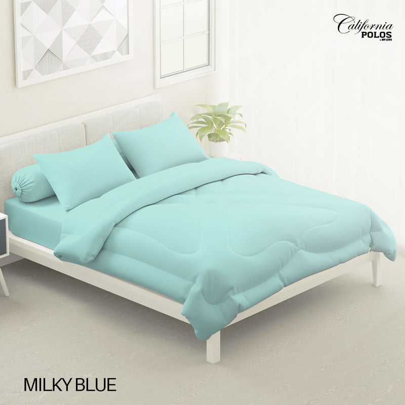 Bed Cover California Polos Fitted - Milky Blue - My Love Bedcover