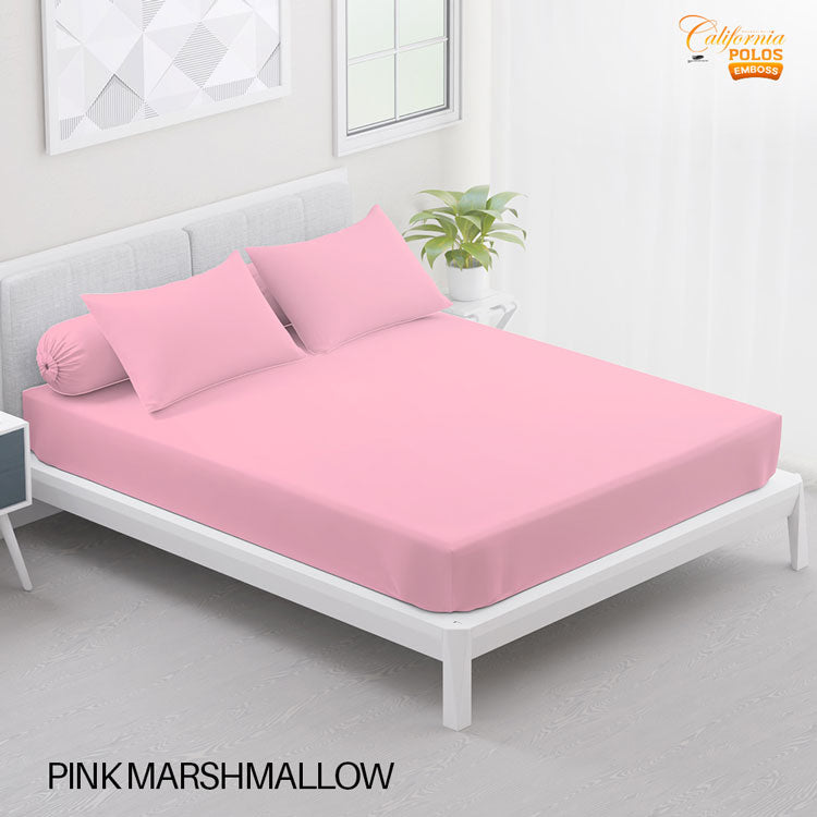 Sprei California Polos Fitted - Pink Marshmallow