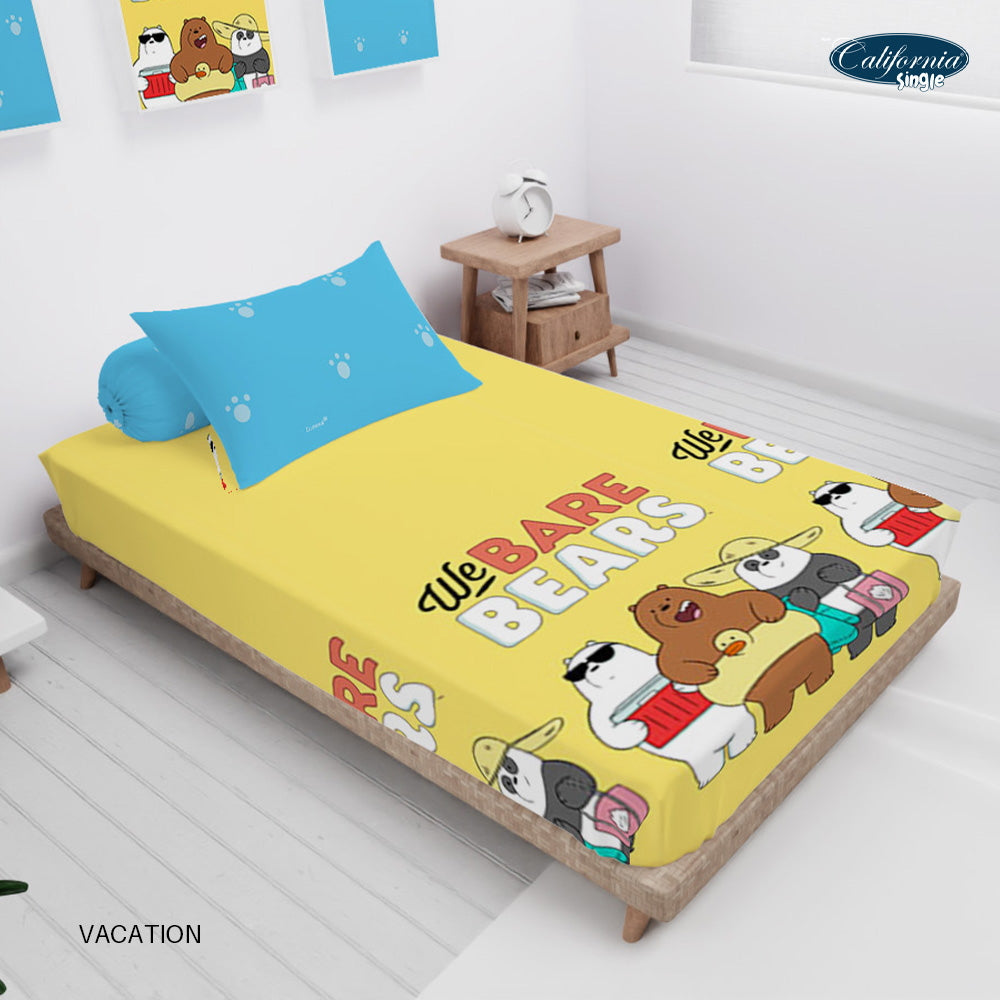 Sprei California Fitted - Vacation/We Bare Bears - My Love Bedcover